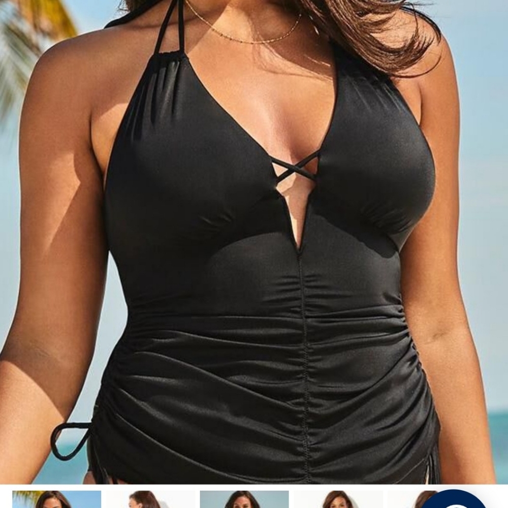 Ashley Graham x Swimsuits For All Tankini Top Size 24